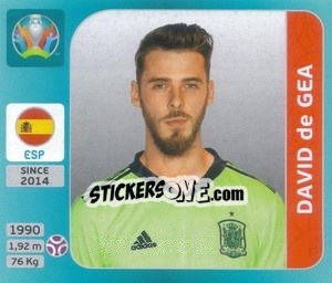 Sticker David de Gea - UEFA Euro 2020 Tournament Edition. 654 Stickers version - Panini