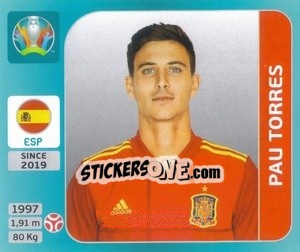 Sticker Pau Torres - UEFA Euro 2020 Tournament Edition. 654 Stickers version n. 500 - Panini