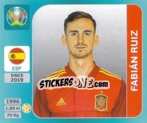Cromo Fabián Ruiz - UEFA Euro 2020 Tournament Edition. 654 Stickers version - Panini