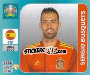Sticker Sergio Busquets - UEFA Euro 2020 Tournament Edition. 654 Stickers version n. 507 - Panini
