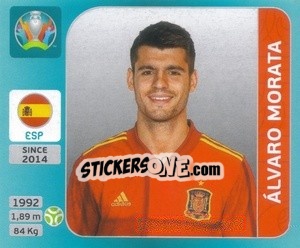 Cromo Álvaro Morata - UEFA Euro 2020 Tournament Edition. 654 Stickers version - Panini