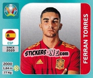 Cromo Ferran Torres - UEFA Euro 2020 Tournament Edition. 654 Stickers version - Panini