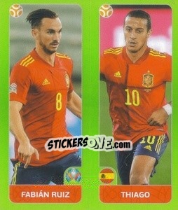Sticker Fabián Ruiz / Thiago - UEFA Euro 2020 Tournament Edition. 654 Stickers version - Panini