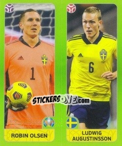 Sticker Robin Olsen / Ludwig Augustinsson - UEFA Euro 2020 Tournament Edition. 654 Stickers version n. 520 - Panini