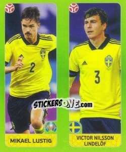 Figurina Mikael Lustig / Victor Nilsson Lindelöf - UEFA Euro 2020 Tournament Edition. 654 Stickers version - Panini