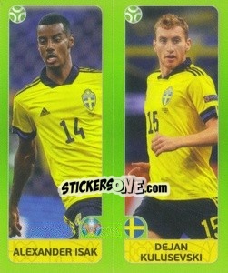 Sticker Alexander Isak / Dejan Kulusevski - UEFA Euro 2020 Tournament Edition. 654 Stickers version - Panini