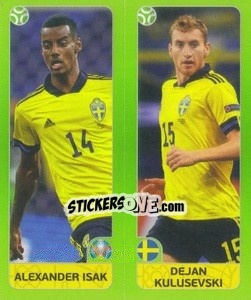 Sticker Alexander Isak / Dejan Kulusevski - UEFA Euro 2020 Tournament Edition. 654 Stickers version n. 525 - Panini