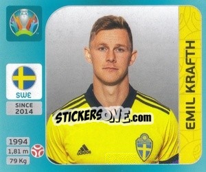 Sticker Emil Krafth - UEFA Euro 2020 Tournament Edition. 654 Stickers version - Panini
