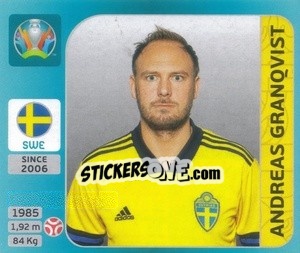 Cromo Andreas Granqvist - UEFA Euro 2020 Tournament Edition. 654 Stickers version - Panini