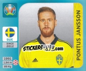 Figurina Pontus Jansson - UEFA Euro 2020 Tournament Edition. 654 Stickers version - Panini