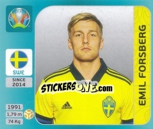 Cromo Emil Forsberg - UEFA Euro 2020 Tournament Edition. 654 Stickers version - Panini