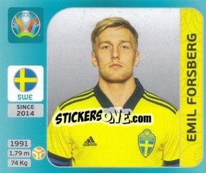 Sticker Emil Forsberg - UEFA Euro 2020 Tournament Edition. 654 Stickers version n. 538 - Panini