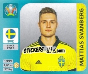 Sticker Mattias Svanberg - UEFA Euro 2020 Tournament Edition. 654 Stickers version - Panini