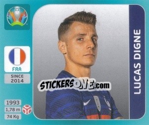 Sticker Lucas Digne - UEFA Euro 2020 Tournament Edition. 654 Stickers version - Panini