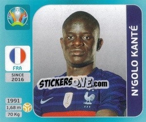 Sticker N'Golo Kanté - UEFA Euro 2020 Tournament Edition. 654 Stickers version - Panini