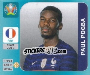 Sticker Paul Pogba - UEFA Euro 2020 Tournament Edition. 654 Stickers version - Panini