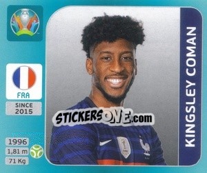 Figurina Kingsley Coman - UEFA Euro 2020 Tournament Edition. 654 Stickers version - Panini