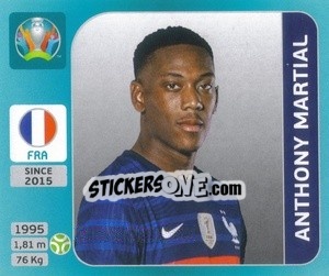 Sticker Anthony Martial - UEFA Euro 2020 Tournament Edition. 654 Stickers version - Panini