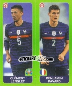 Sticker Clément Lenglet / Benjamin Pavard - UEFA Euro 2020 Tournament Edition. 654 Stickers version n. 569 - Panini