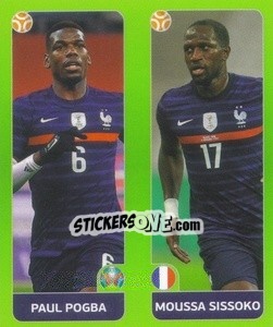Sticker Paul Pogba / Moussa Sissoko - UEFA Euro 2020 Tournament Edition. 654 Stickers version - Panini