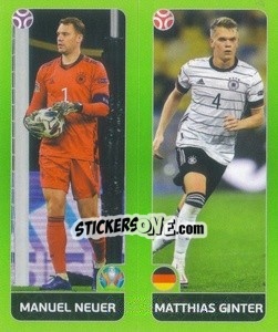 Sticker Manuel Neuer / Matthias Ginter - UEFA Euro 2020 Tournament Edition. 654 Stickers version n. 574 - Panini