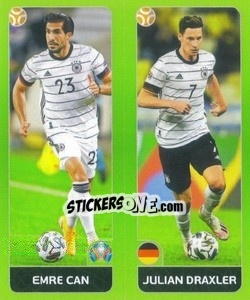 Sticker Emre Can / Julian Draxler - UEFA Euro 2020 Tournament Edition. 654 Stickers version - Panini