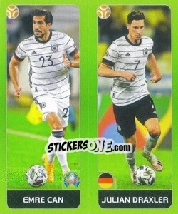 Sticker Emre Can / Julian Draxler - UEFA Euro 2020 Tournament Edition. 654 Stickers version n. 576 - Panini