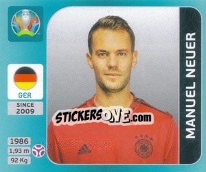 Figurina Manuel Neuer - UEFA Euro 2020 Tournament Edition. 654 Stickers version - Panini