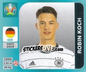 Figurina Robin Koch - UEFA Euro 2020 Tournament Edition. 654 Stickers version - Panini