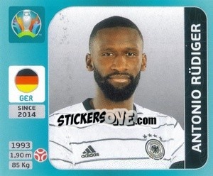 Sticker Antonio Rüdiger - UEFA Euro 2020 Tournament Edition. 654 Stickers version n. 587 - Panini