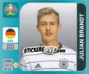 Sticker Julian Brandt - UEFA Euro 2020 Tournament Edition. 654 Stickers version - Panini