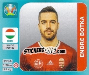 Sticker Endre Botka - UEFA Euro 2020 Tournament Edition. 654 Stickers version n. 605 - Panini