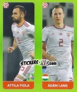 Sticker Attila Fiola / Ádám Lang - UEFA Euro 2020 Tournament Edition. 654 Stickers version - Panini
