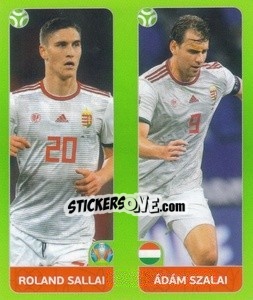 Sticker Roland Sallai / Ádám Szalai - UEFA Euro 2020 Tournament Edition. 654 Stickers version n. 627 - Panini