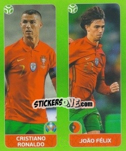 Figurina Cristiano Ronaldo / João Félix - UEFA Euro 2020 Tournament Edition. 654 Stickers version - Panini