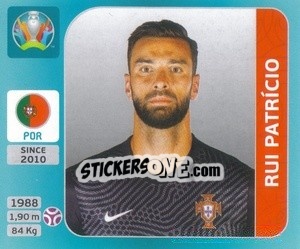 Sticker Rui Patrício - UEFA Euro 2020 Tournament Edition. 654 Stickers version - Panini