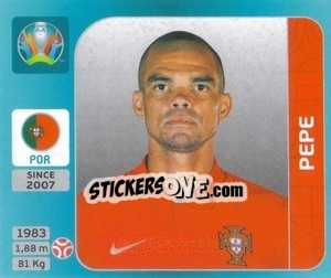 Sticker Pepe - UEFA Euro 2020 Tournament Edition. 654 Stickers version - Panini