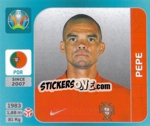 Sticker Pepe - UEFA Euro 2020 Tournament Edition. 654 Stickers version n. 641 - Panini