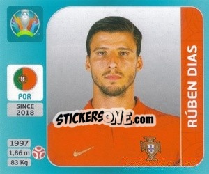 Sticker Rúben Dias - UEFA Euro 2020 Tournament Edition. 654 Stickers version - Panini