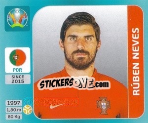 Sticker Rúben Neves - UEFA Euro 2020 Tournament Edition. 654 Stickers version - Panini