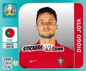 Cromo Diogo Jota - UEFA Euro 2020 Tournament Edition. 654 Stickers version - Panini