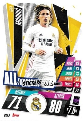 Sticker Luka Modric - UEFA Champions League 2020-2021. Match Attax n. REA3 - Panini