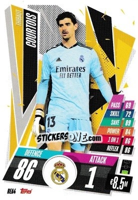 Sticker Thibaut Courtois - UEFA Champions League 2020-2021. Match Attax n. REA4 - Panini