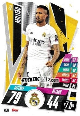 Sticker Éder Militão - UEFA Champions League 2020-2021. Match Attax n. REA8 - Panini