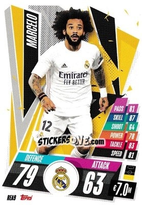 Sticker Marcelo - UEFA Champions League 2020-2021. Match Attax n. REA9 - Panini