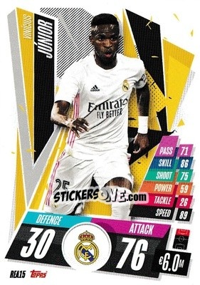 Sticker Vinícius Júnior - UEFA Champions League 2020-2021. Match Attax n. REA15 - Panini