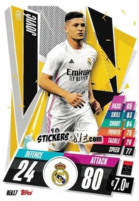 Sticker Luka Jovic - UEFA Champions League 2020-2021. Match Attax n. REA17 - Panini