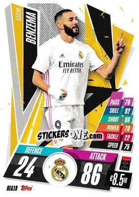 Sticker Karim Benzema - UEFA Champions League 2020-2021. Match Attax n. REA18 - Panini