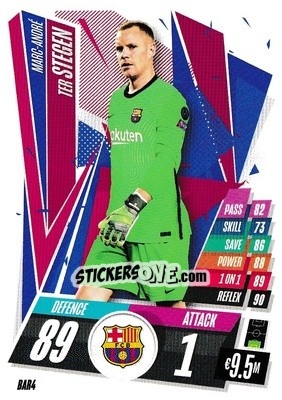 Cromo Marc-André ter Stegen - UEFA Champions League 2020-2021. Match Attax n. BAR4 - Panini