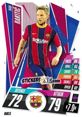 Sticker Ivan Rakitic - UEFA Champions League 2020-2021. Match Attax n. BAR13 - Panini